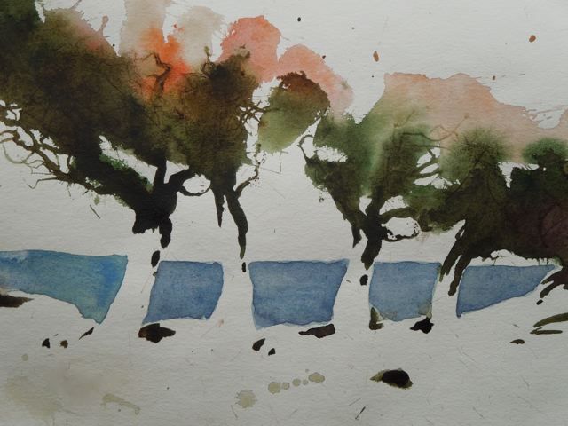 Bäume am Meer